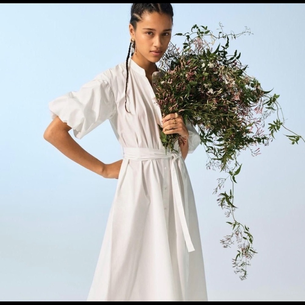 Banana Republic Puff sleeve poplin shirt dress